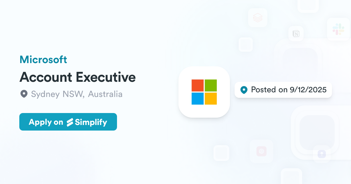 Account Executive Microsoft Simplify Jobs